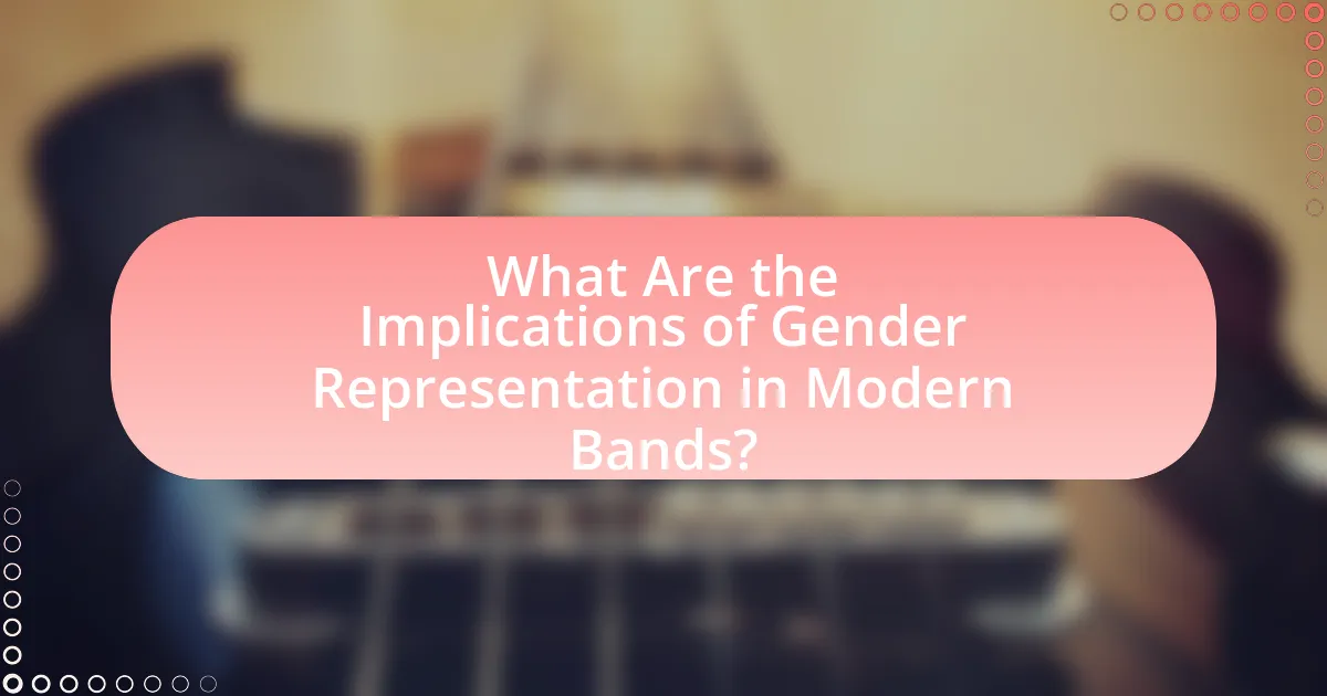 What Are the Implications of Gender Representation in Modern Bands?