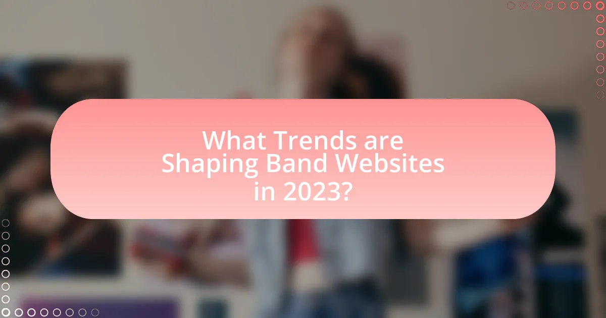 What Trends are Shaping Band Websites in 2023?