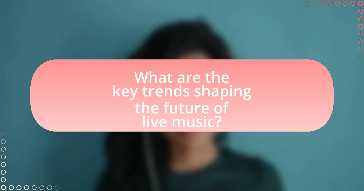 What are the key trends shaping the future of live music?
