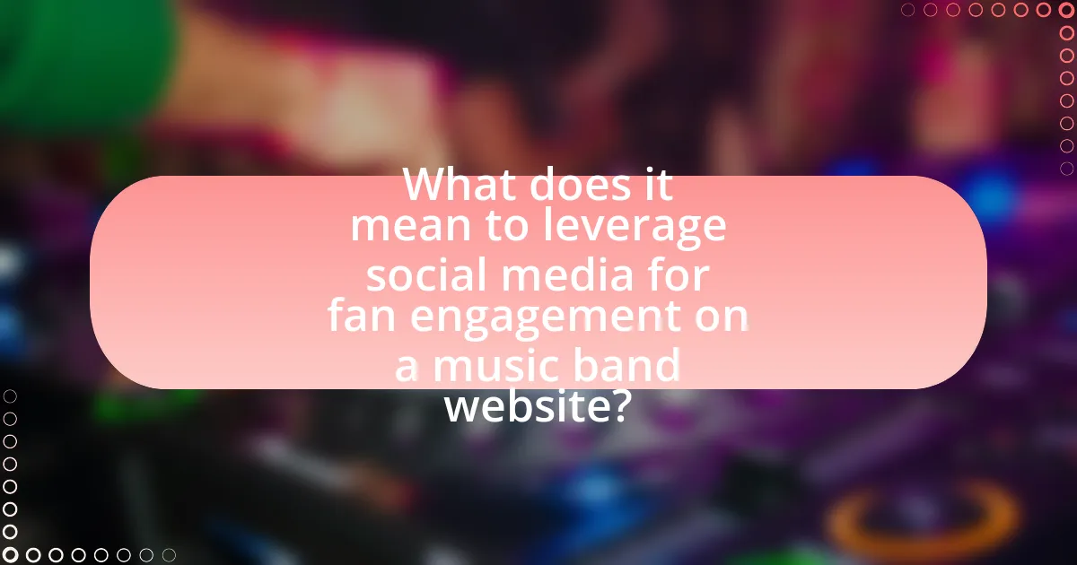 What does it mean to leverage social media for fan engagement on a music band website?