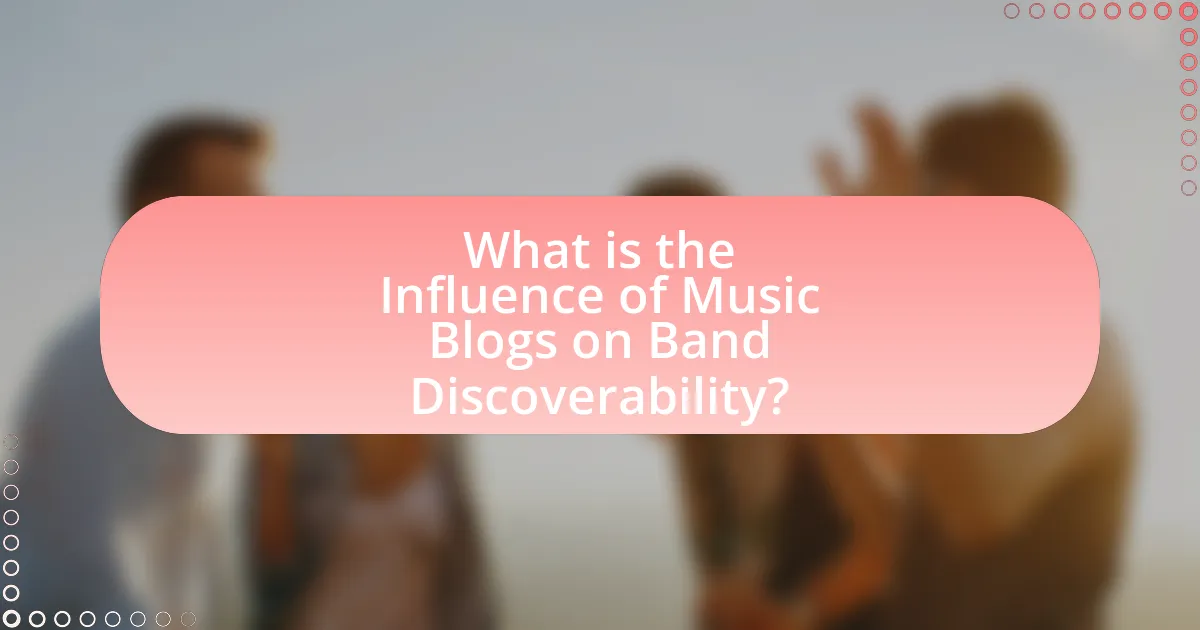 What is the Influence of Music Blogs on Band Discoverability?